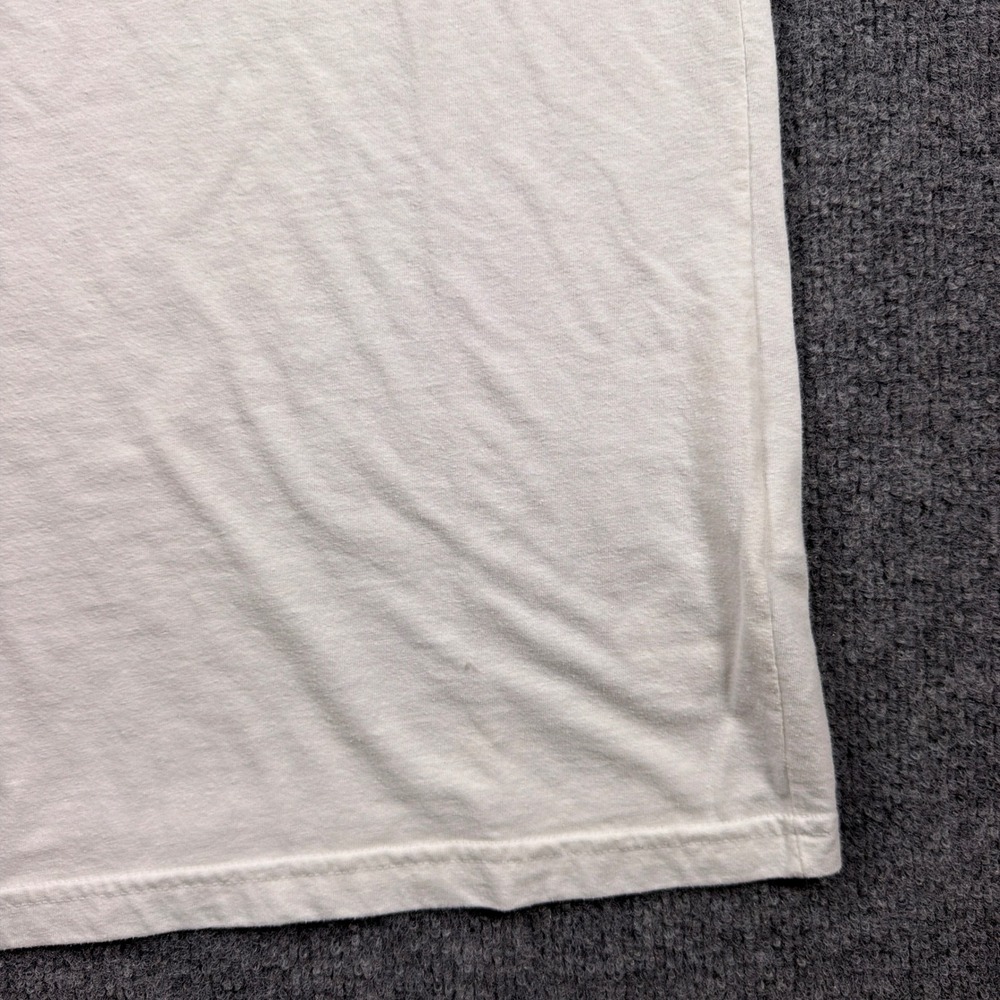 Patagonia Graphic T-Shirt Mens Medium Cream Blue Flying Fish Trident Slim Fit - Picture 7 of 15